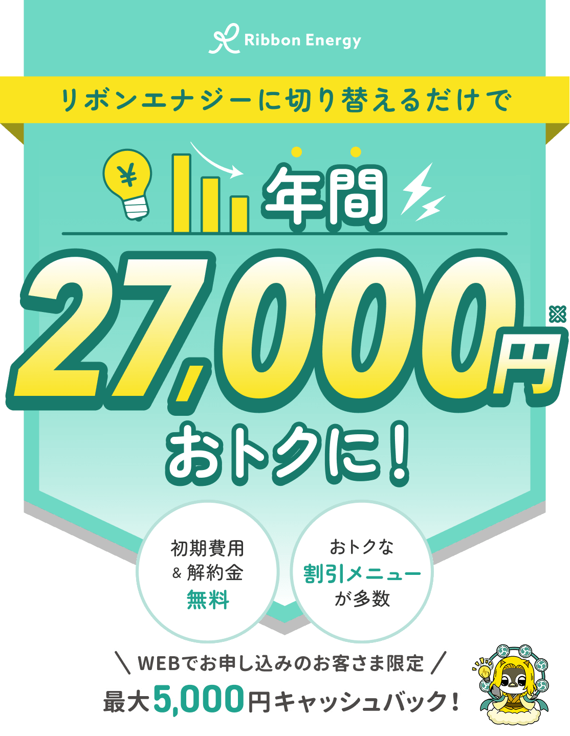 リボンエナジーに切り替えるだけで