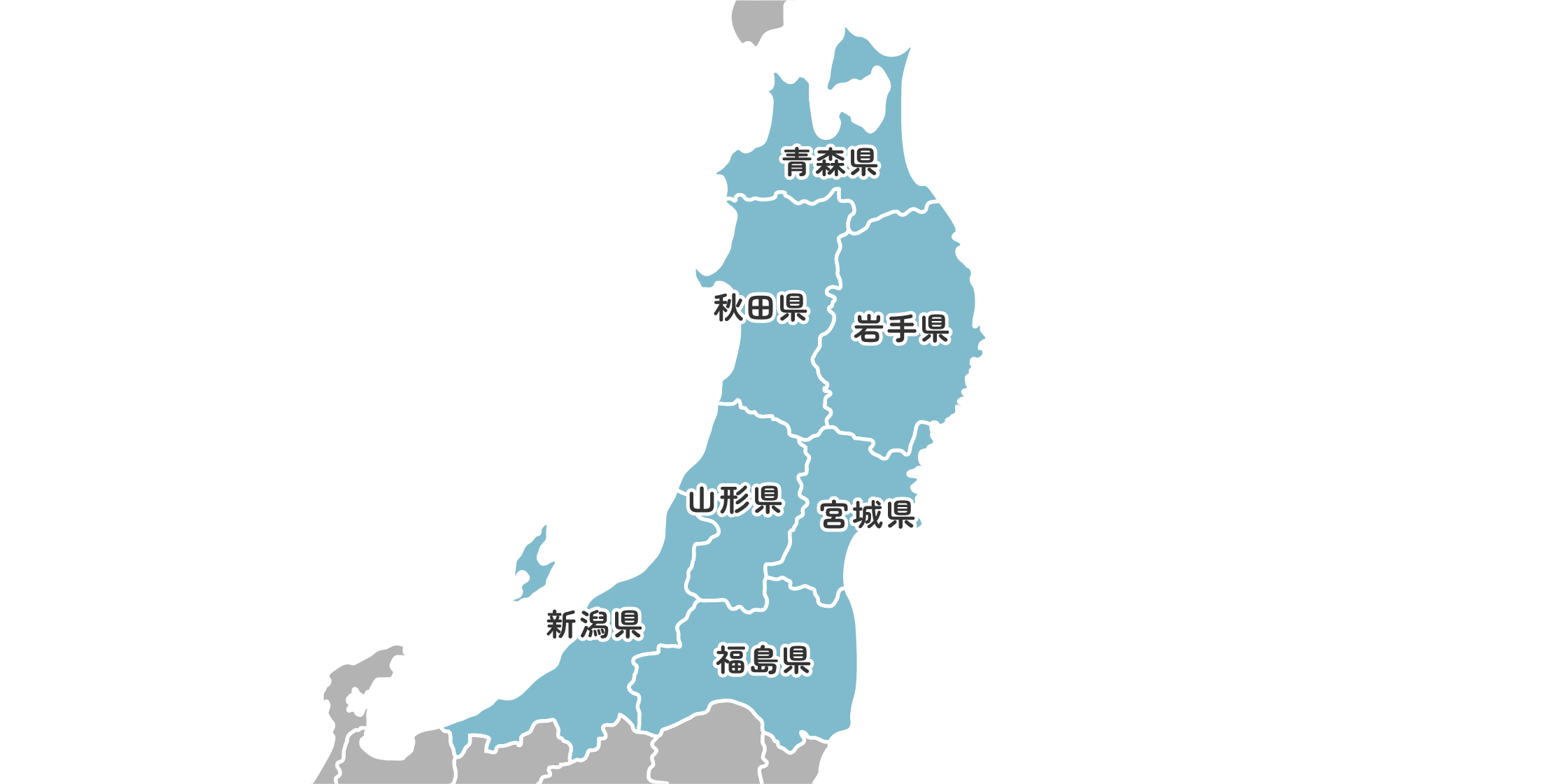 東北エリアの地図