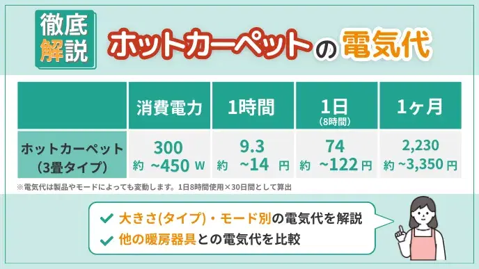 ホットカーペットの電気代はいくら?電気代目安と節約ポイントを解説 アイキャッチ