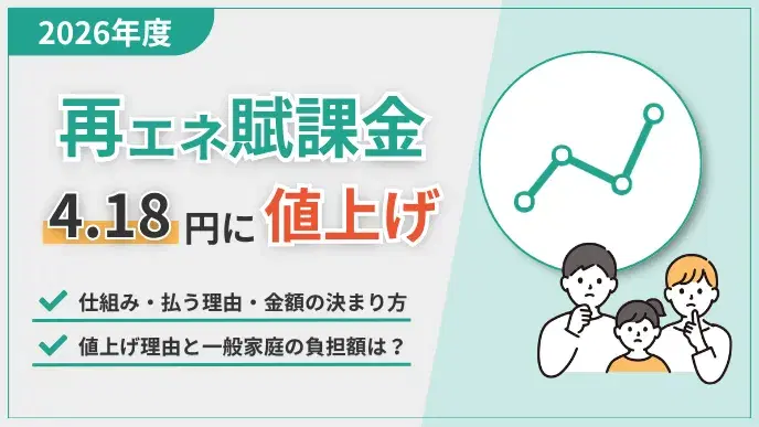 再エネ賦課金2026年度4.18円に値上げ|理由と家計へ影響は? アイキャッチ