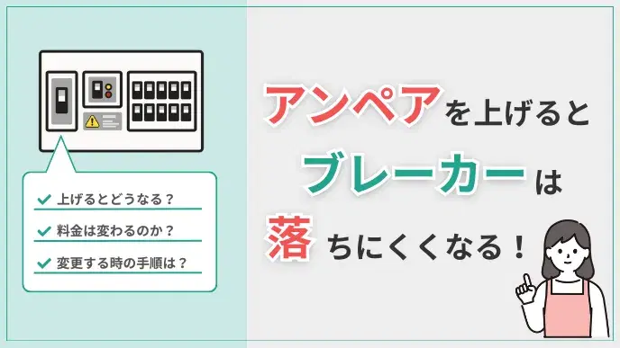 アンペアを上げるとブレーカーは落ちにくくなる!手順と注意点を解説 アイキャッチ